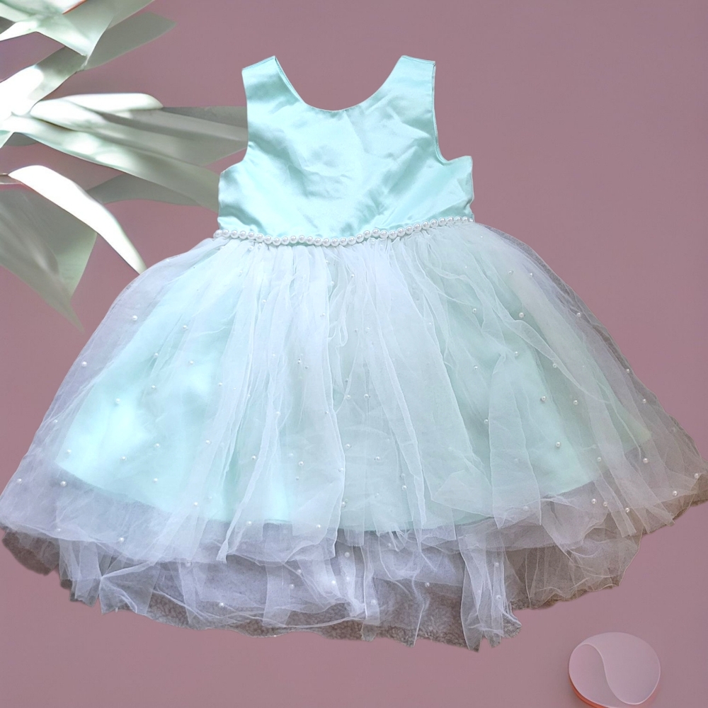 American Princess Baby Girl Party Formal Easter Hi/low Light Blue Tulle Dress 6